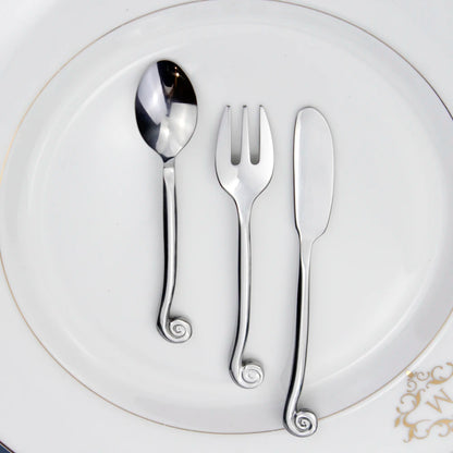 Hot Creative Design Snail Shape Handle Dinnerware Set Forged Craft Stainless Steel Mirror Polish Famous Cutlery Set For Kitchen