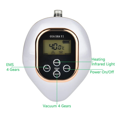 Electric Cupping Massager EMS Vacuum Suction Guasha Scraping Rechargeable Device Meridian Fat Burning Body Slimming Negative
