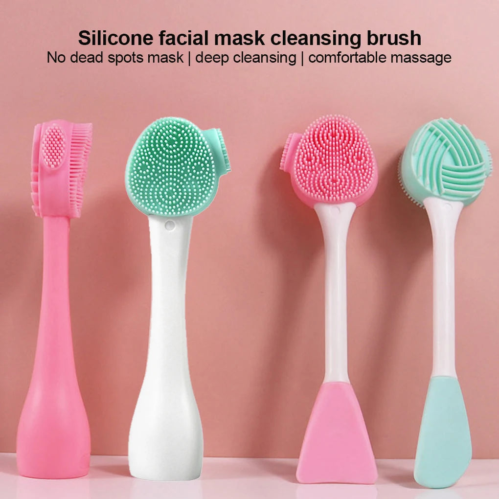 Double Head Face Cleansing Brush Silicone Face Massage Brush Exfoliating Facial Cleanser Skin Care Tool Massager Dropshipping