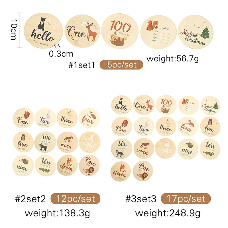 Baby Month Milestone Baby Props Newborn Photography Wooden Teether Baby Kids Photography Props Christmas Gifts