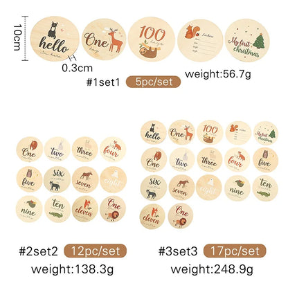 Baby Month Milestone Baby Props Newborn Photography Wooden Teether Baby Kids Photography Props Christmas Gifts