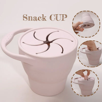New Color Baby Silicone Snack Cup Handheld Portable Food Storage Baby Foldable Snack Cup Anti-drop Snack ContainerNew Color Baby