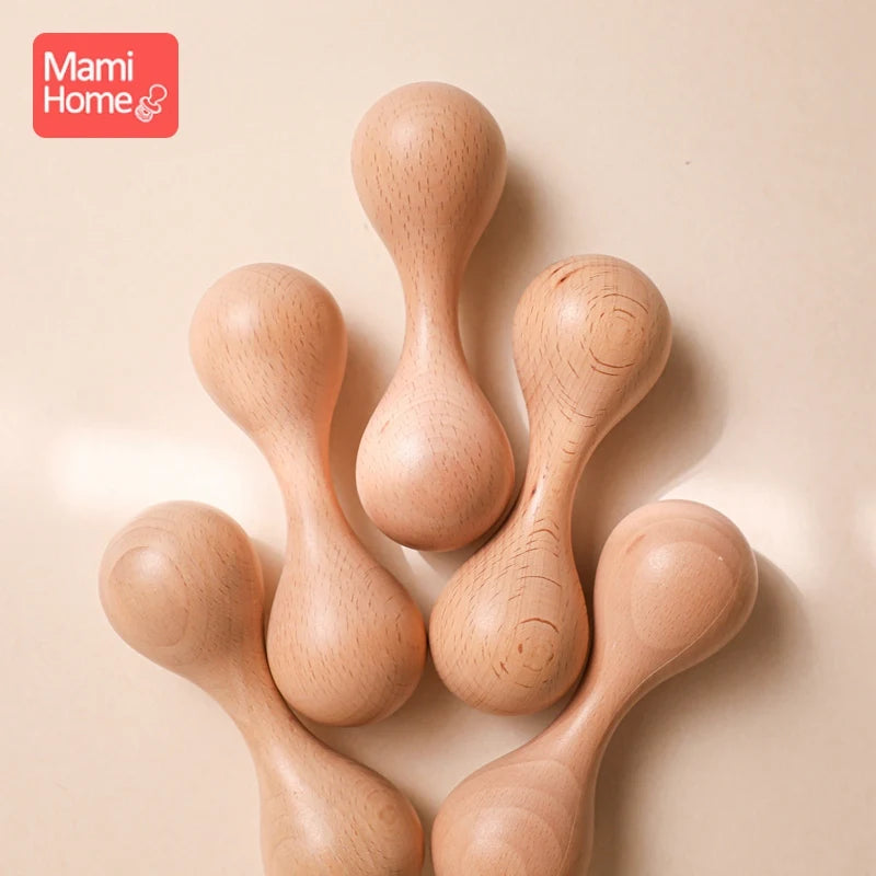 Baby Wooden Sand Hammer 1PCS Sand Hammer Rattle Musical Instrument Children's Educational Toys Children's gift Baby musical toys