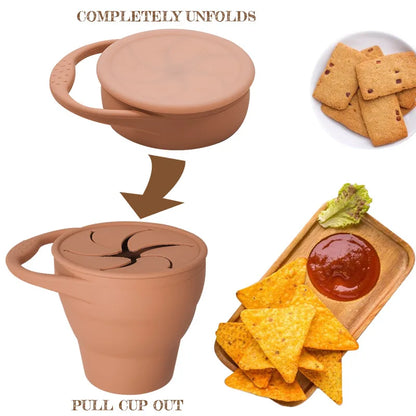 New Color Baby Silicone Snack Cup Handheld Portable Food Storage Baby Foldable Snack Cup Anti-drop Snack ContainerNew Color Baby