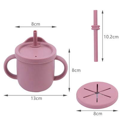 New Design Portable Multi-Function Drinking Cup Baby Feedin Liquid Feed Leak-Proof Straw Cup Food Storage Snack Cup