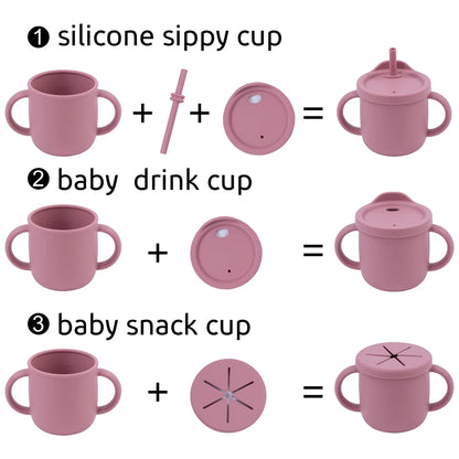 New Design Portable Multi-Function Drinking Cup Baby Feedin Liquid Feed Leak-Proof Straw Cup Food Storage Snack Cup