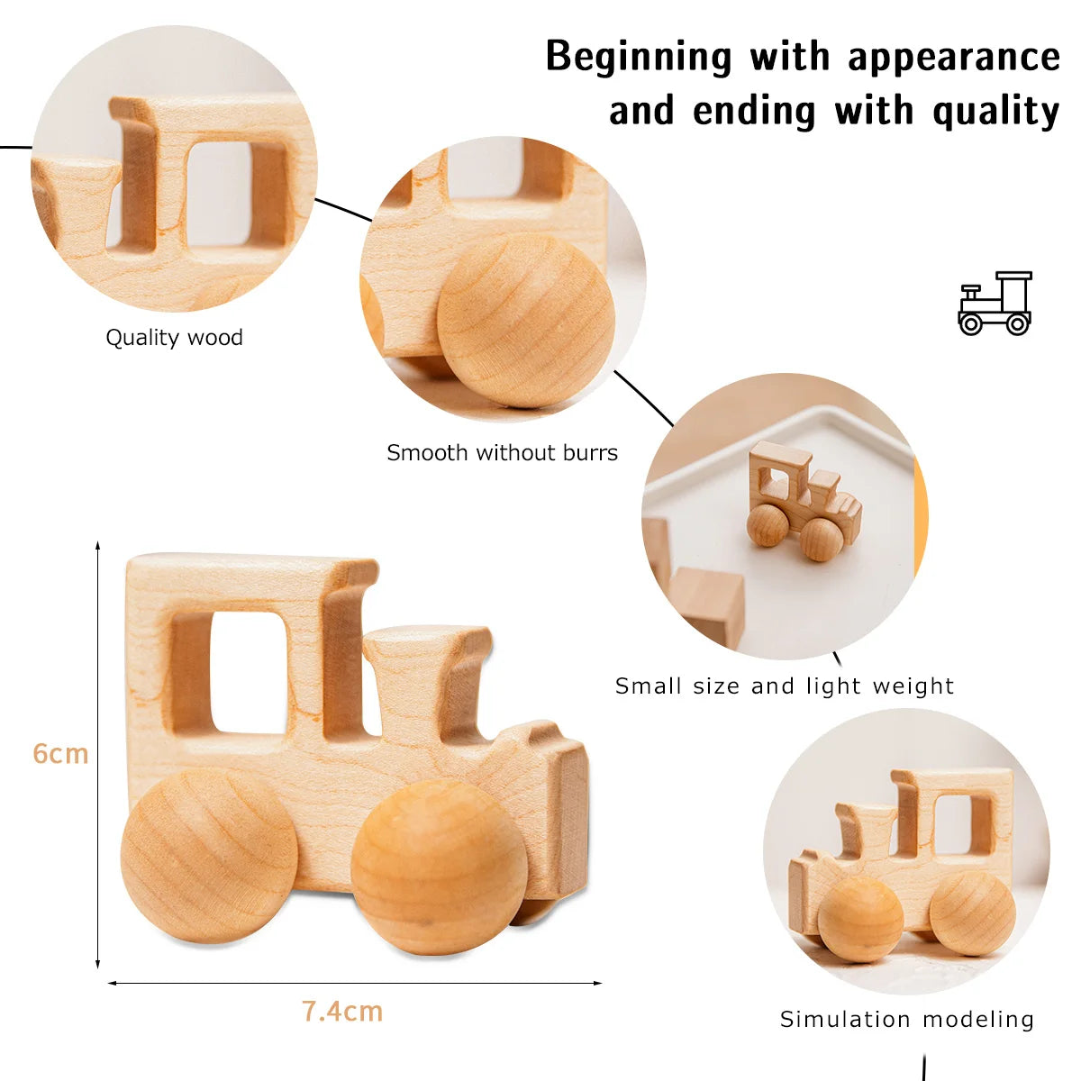 1pc Organic Wooden Car Shape For Babies BPA Free Wood Teether Kids Brain Game Toys Handmade Crafts Gift Custom Logo Nurse Gifts