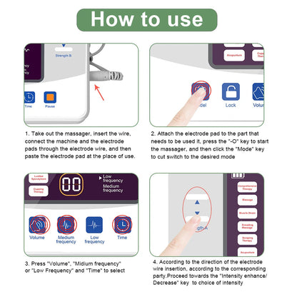 Massager Rechargeable Low Frequency Pulse Therapy Instrument Household Micro Current Dual Output Device