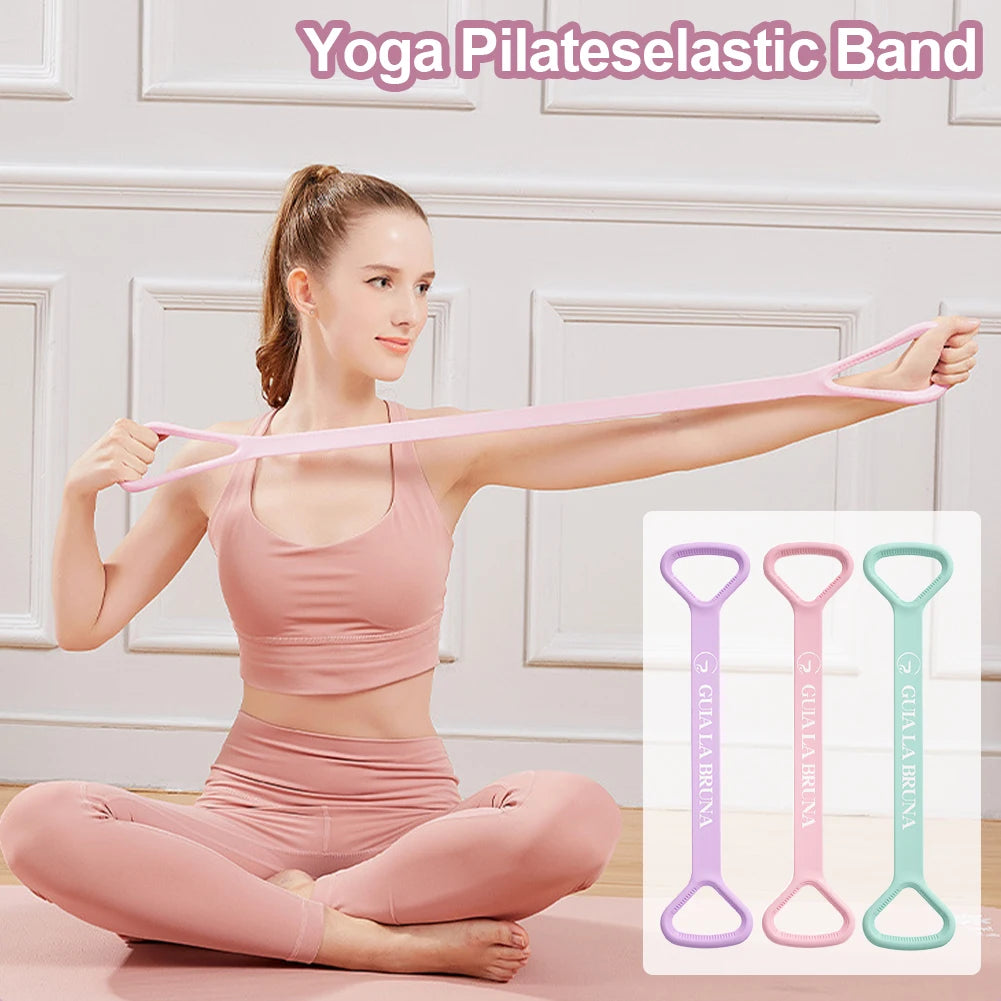 TRE 8 Stretcher Yoga Pilateselastic Band Open Shoulder Beauty Back Fitness Plastic Tension Rope Portable Home Fitness Equipment