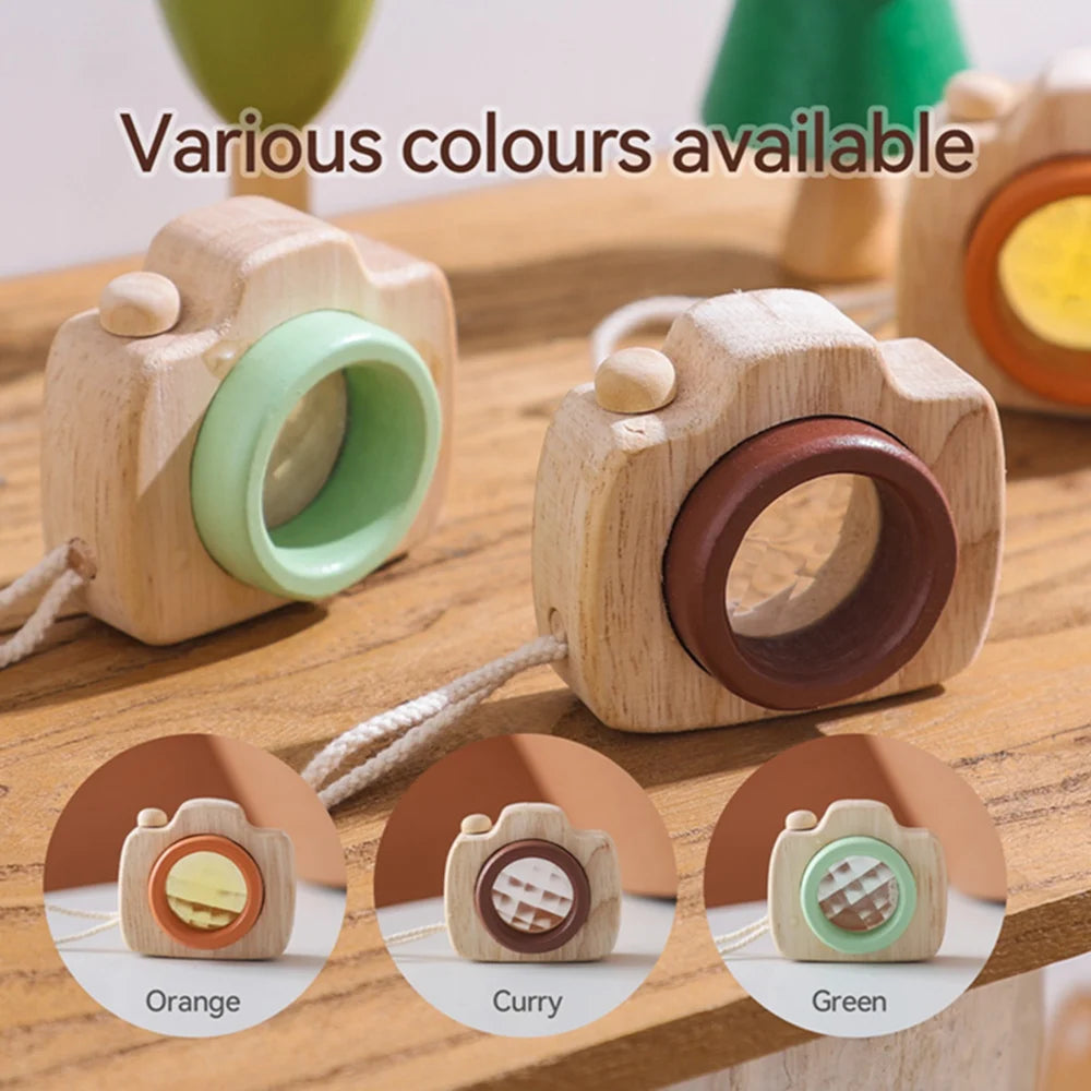 Tiny Wooden Fashion Camera Baby Toys Beech Wooden Colorful Baby Blocks Montessori Toys for Children  Nursing Gift Outdoor Toys
