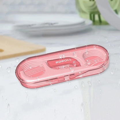 10PCS Portable Teeth Flosser Storage Box Traveling Camping Practical Clean Floss Stick Oral Care Teeth Floss Pick Dispenser