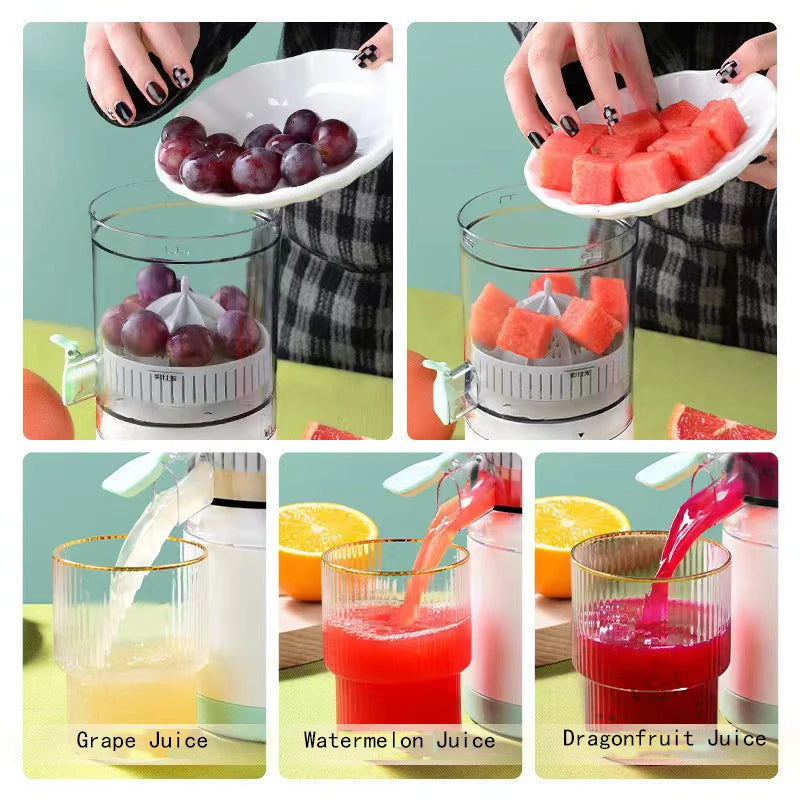 Fully Automatic Household Juicer, Portable Fruit Juicer, USB Charging Rotary Portable Small Juicer