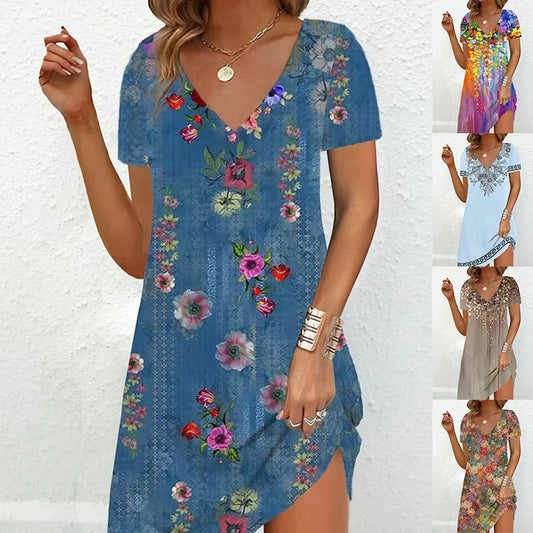 Plus-Size V-Neck Summer Dress