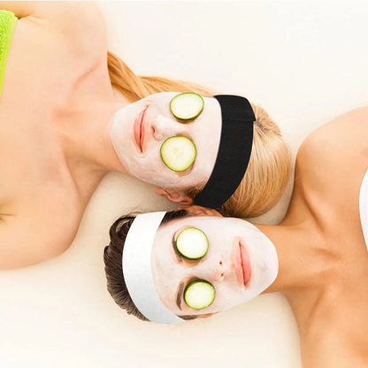 50 Pieces Disposable Spa Facial Headbands Stretch Non-Woven Soft Skin Care Hair Band with Convenient Closure for Women Gir