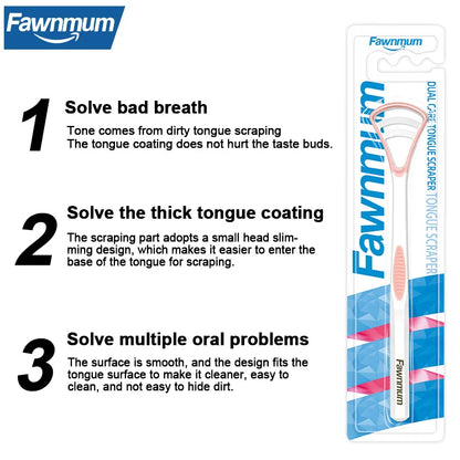 Fawnmum Tongue Cleaner 1 Pcs Macaron Tongue Brush Fresh Breath Tongue Scraper for Oral Hygien Cleaning Tool