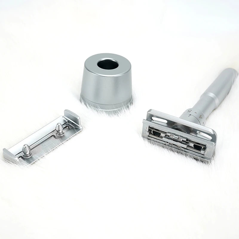 Adjustable Double Edge Classic Safety Razor Man Shaving Razor With 5 pcs Titanium Coated Blades Shaver Razor