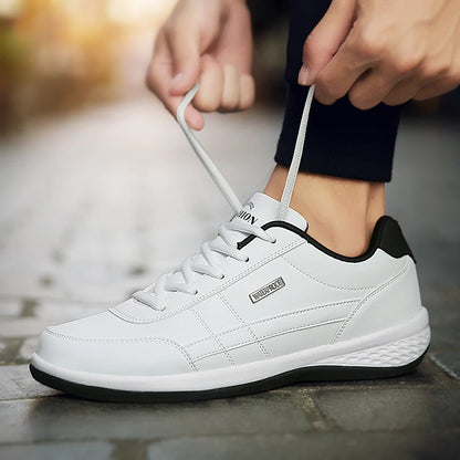 Fashion Casual Shoes Men's Outdoor PU Leather Trend Lightweight And Comfortable Lace-up Casual Shoes Outdoor Sports Shoes