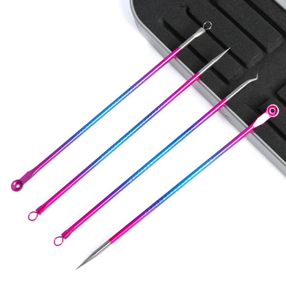 4pcs/pack Acne Needle Kit Reusable Blackhead Extractor Acne Pimple Blackhead Remover Tool Stainless Steel Skin Care Tool