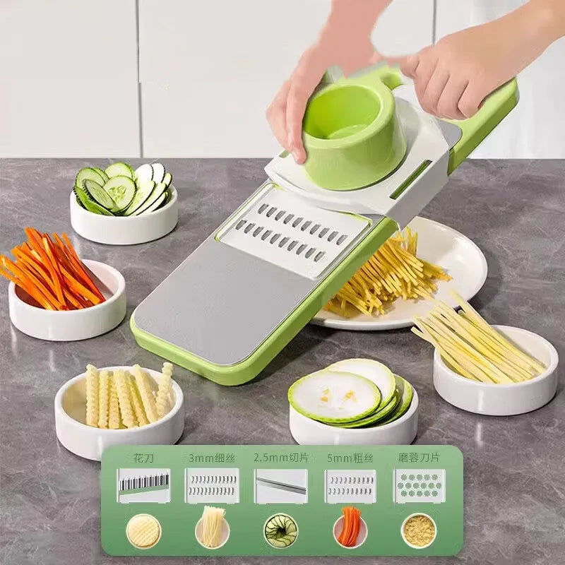 Multifunctional Vegetable Slicer with Basket