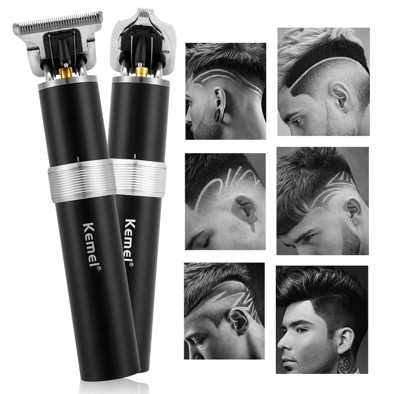 2 in 1 Professional Hair Clipper Beard Nose Trimmer Men's Barber USB Rechargeable Blade 0mm Bald Hair Cutting Machine