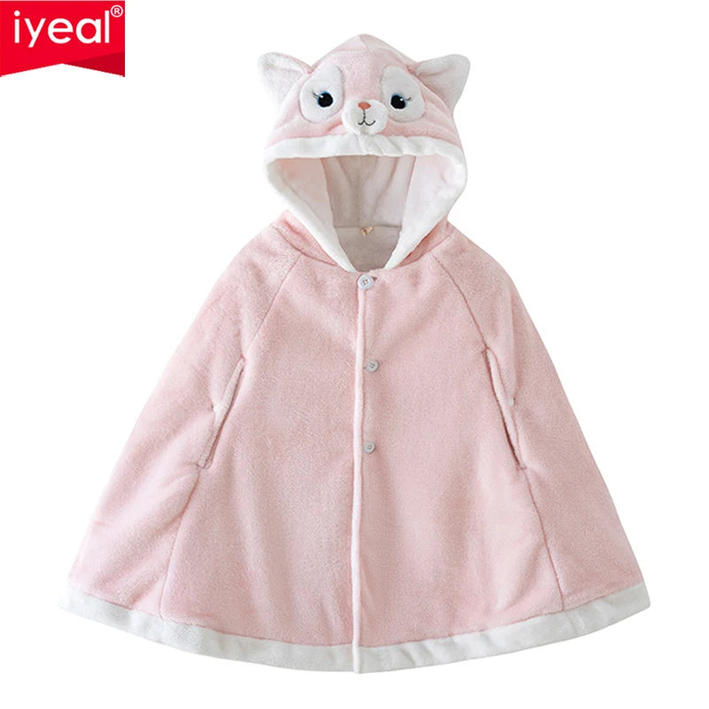 IYEAL  Winter Long Baby Girls Cloak Baby Windbreaker Outwear Thickening Wrap for Autumn and Winter Children Girls Coat