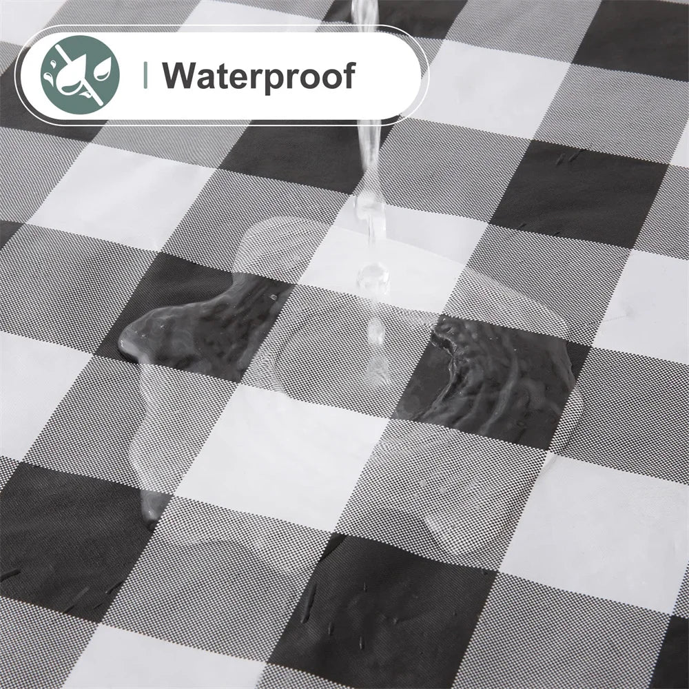 Olanly Rectangle Waterproof Table Cloth Buffalo Flannel Backed Tablecloth Wipeabl Plastic Table Cover For Dinner Kitchen Outdoor
