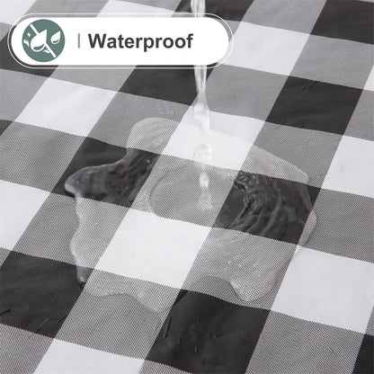 Olanly Rectangle Waterproof Table Cloth Buffalo Flannel Backed Tablecloth Wipeabl Plastic Table Cover For Dinner Kitchen Outdoor