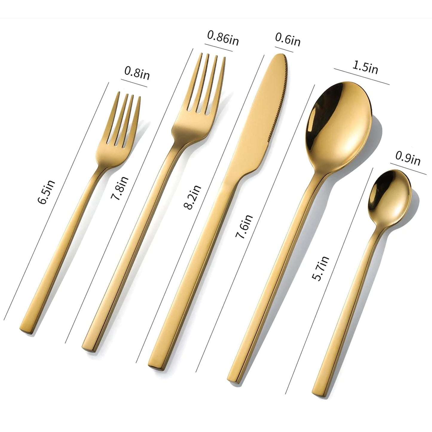KuBac Hommi Golden Cutlery Set 18/10 stainless steel Silverware Gold Dinnerware Set Service For 6 Drop Shipping