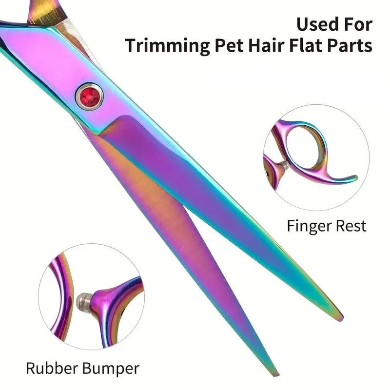 7Inch Pet Grooming Dog Scissors set Right and Left Hand Dog Grooming Hair Shears Professional Thinning Scissors