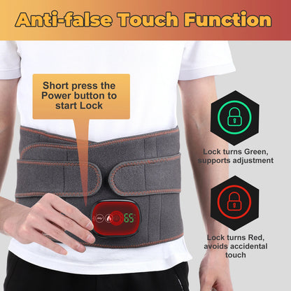 Belt Support Care Health Brace Physio Decompression Back Relief Waist Lumbar Traction Backache Heat Therapy Pain Massager Parent
