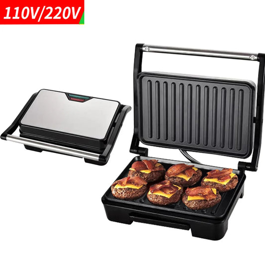 Electric Waffle Sandwich Maker 750W Small Roast Steak Machine Hamburger Non-stick Surface Grill Toaster Breakfast Machine