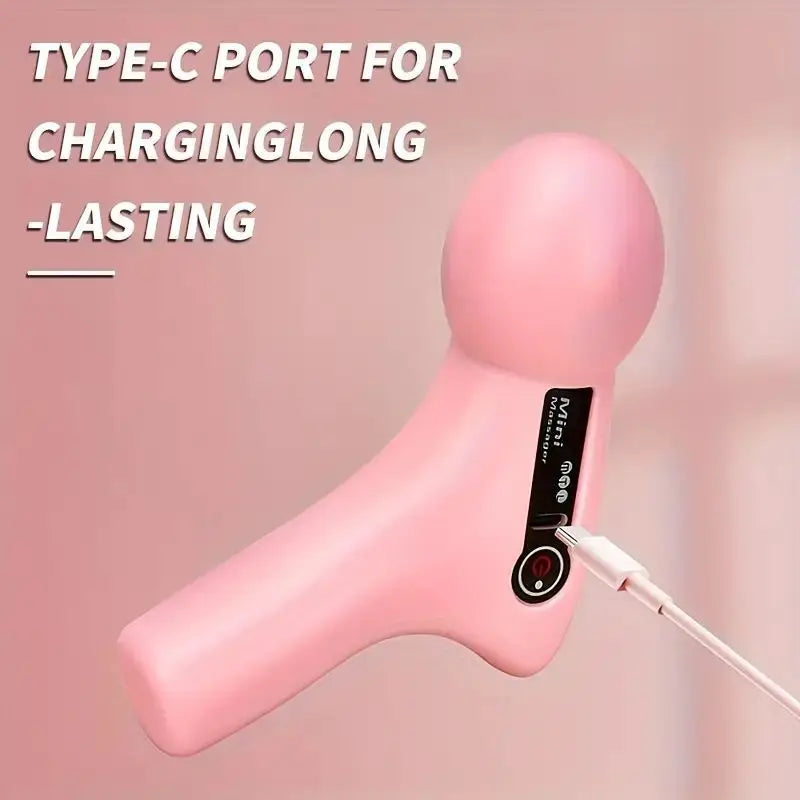 Deep Tissue Massage Gun USB Rechargeable Portable Full Body Muscle Massage 4-speed Adjustable Fascia Gun Pink and Black