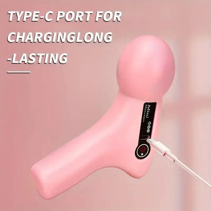 Deep Tissue Massage Gun USB Rechargeable Portable Full Body Muscle Massage 4-speed Adjustable Fascia Gun Pink and Black
