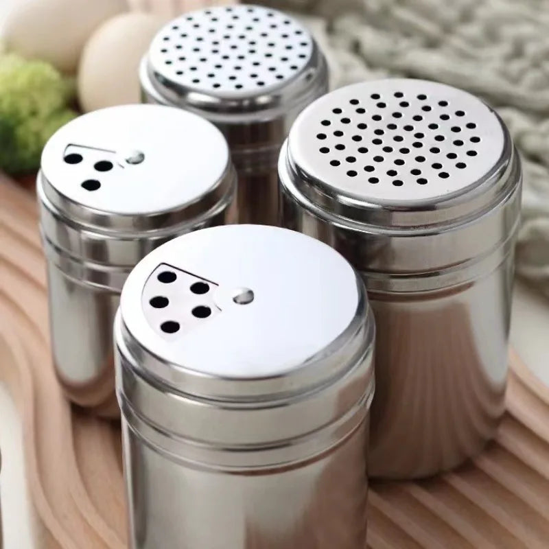 Multi-purpose Stainless Steel Seasoning Jar Salt Sugar Bottle Rotating Cover Kitchen Gadgets Spice Pepper Shaker צנצנת לתבלינים