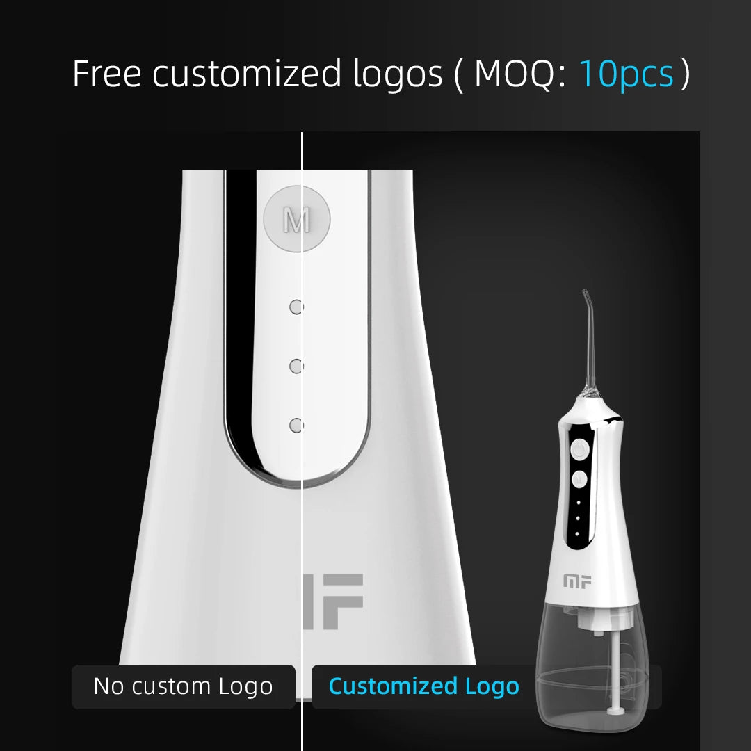Dental Oral Irrigator Water Flosser Thread Teeth Pick Mouth Washing Machine 5 Nozzels 3 Modes USB Rechargeable 300ml Tank Dental