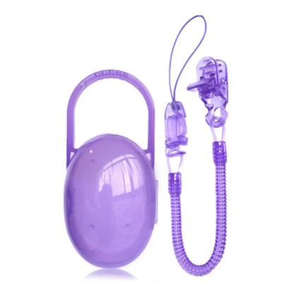 Baby Infant Toddler Dummy Pacifier Chain Holder Travel Storage Box Retractable Elastic Holder Strap Pacifier Nipple Cradle Case