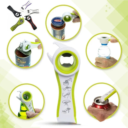 5 in 1 Multi function  Stainless Steel plastic Can jar bottle open can Opener Beer Good Kitchen Tool tools