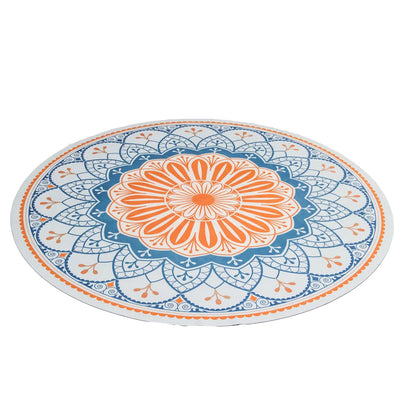Wholesale Customized Printed Circle Mandala Rubber Round Yoga Meditation Mat