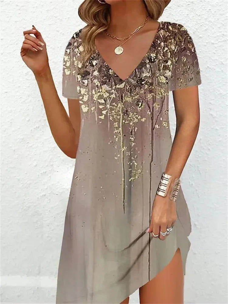 Plus-Size V-Neck Summer Dress