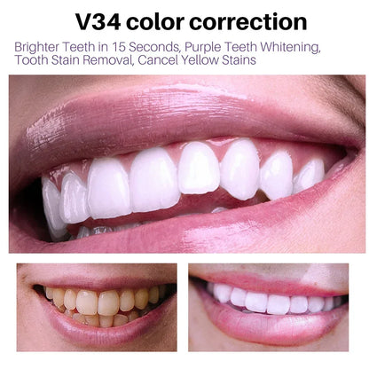 V34 Mousse Toothpaste Teeth Whitening Removing Yellow Teeth Cleaning Tooth Stain Oral Fresh Tooth Care Product 50ml 2024 New