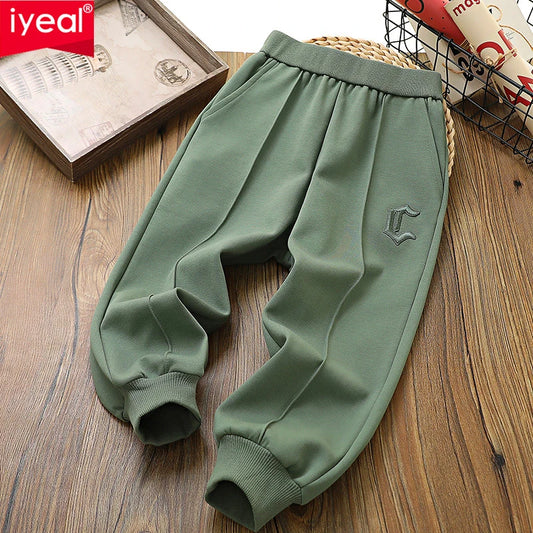 IYEAL Children's Pants 2023 Autumn New Children's Pants Children's Boys' Pants Embroidered Casual Harlan Pants
