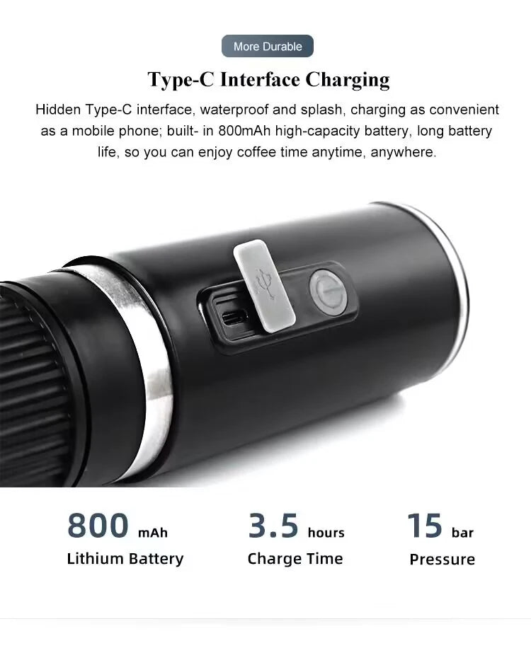 Portable Full-Automatic Espresso Coffee Machine Mini For Large And Small Capsules