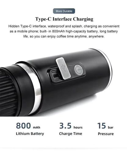 Portable Full-Automatic Espresso Coffee Machine Mini For Large And Small Capsules