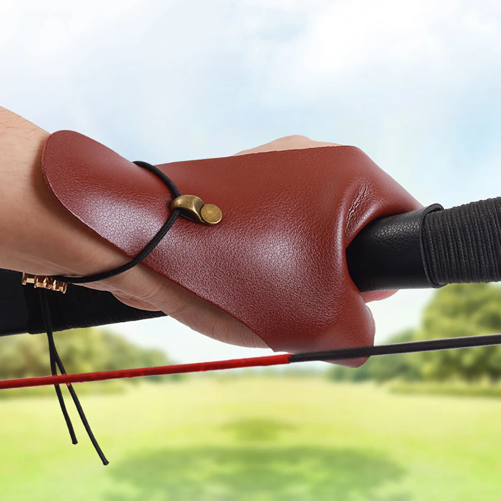 1pc Two Fingers Bracer  Arrow Traditional Sports Protective Guard Archery Glove Hunting Shooting Accessory