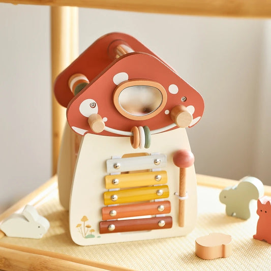 Baby Wooden Montessori Toys Mushroom Building Blocks Puzzle Toys Baby Wooden Musical Instrument Early Education Toys Child Gift