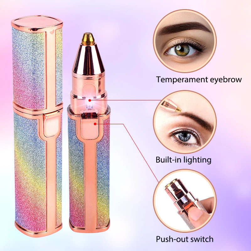 2 in 1 Electric Eyebrow Trimmer Makeup Painless Eye Brow Epilator Mini Shaver Razors Portable Facial Hair Remover Women depilato