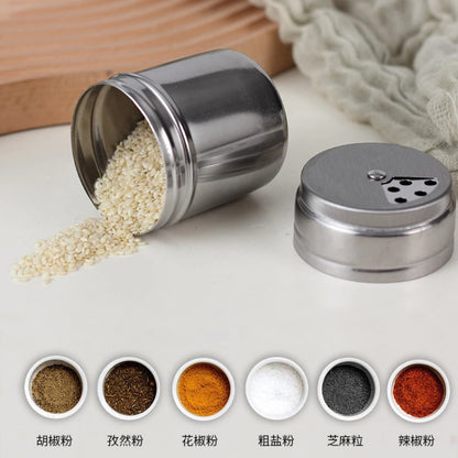 Multi-purpose Stainless Steel Seasoning Jar Salt Sugar Bottle Rotating Cover Kitchen Gadgets Spice Pepper Shaker צנצנת לתבלינים
