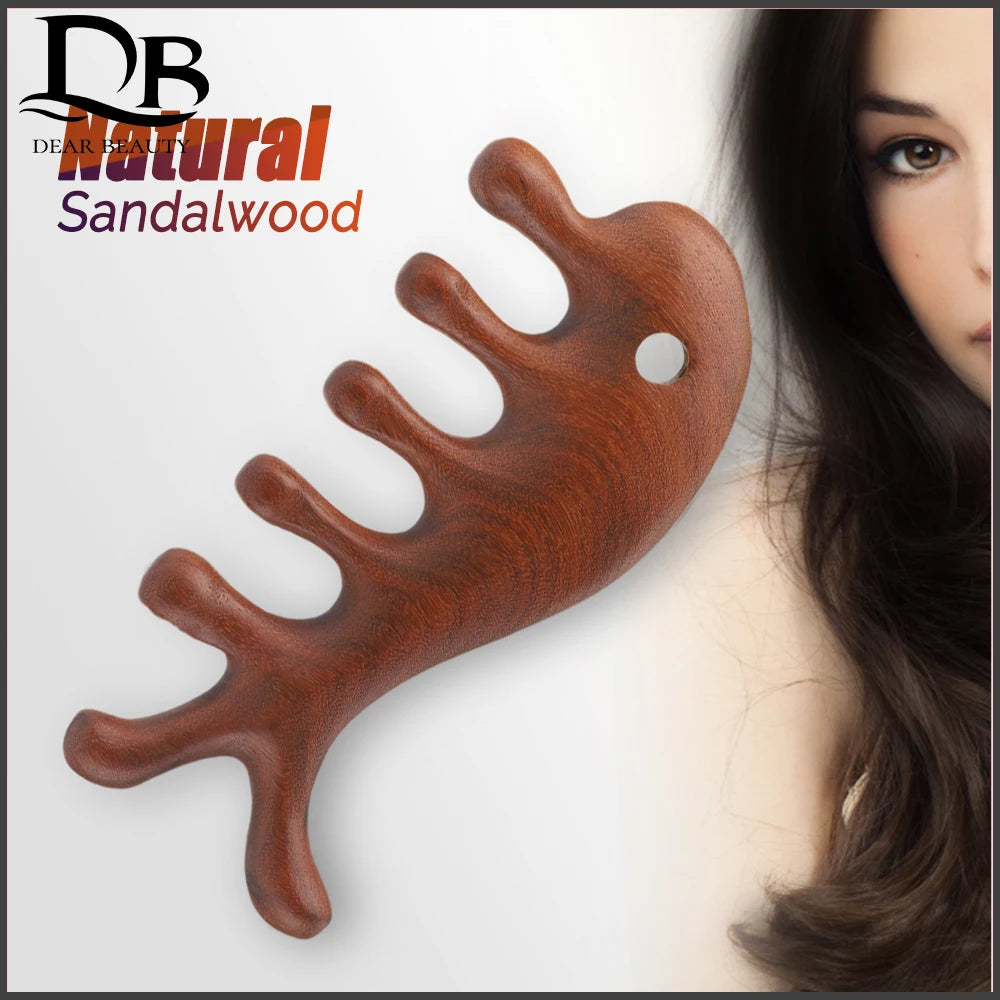 Massage Comb Sandalwood Multifunctional Meridian Relax Blood Circulation Health Care Head Neck Back Abdomen Waist Home Office