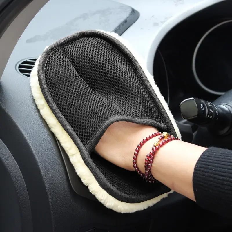 Car Washing Imitation Wool Gloves Household Cleaning Gloves Plush Car Washing Gloves Waxing and Polishing Car Cleaning Supplies