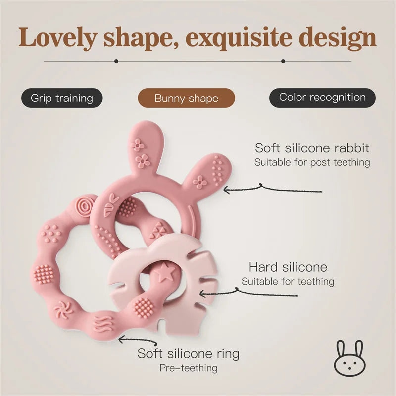 Silicone Teether Ring Baby Toy